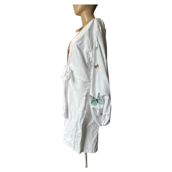 NWT Fanm Mon Larson Butterfly Embroidered Long Sleeve V Neckline Dress Size XL - Picture 4 of 14